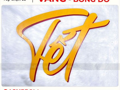 Chữ Tết thư pháp cỡ lớn bằng gỗ 55 - 70cm Kiểu 2 [Gỗ nhẹ - 1 - 2 lớp] CHU-GO-21